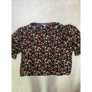 Draper James RSVP Top Women's 2X Floral Puff Sleeve Cottage core Boho